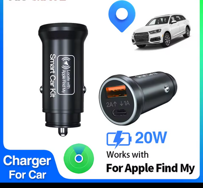 Chargeur de voiture allume cigare avec traceur intégré pour iPhone