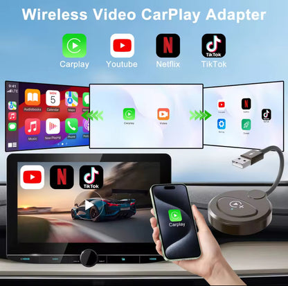 Adaptateur sans fil Carplay avec Youtube/Netflix/Tiktok, USB