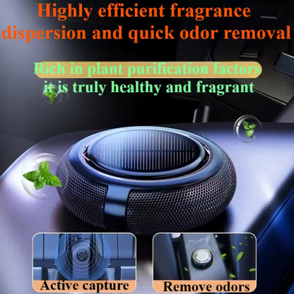 Diffuseur d'aromathérapie solaire pour voiture – Désodorisant à énergie solaire avec parfum marin et extension pour huiles essentielles