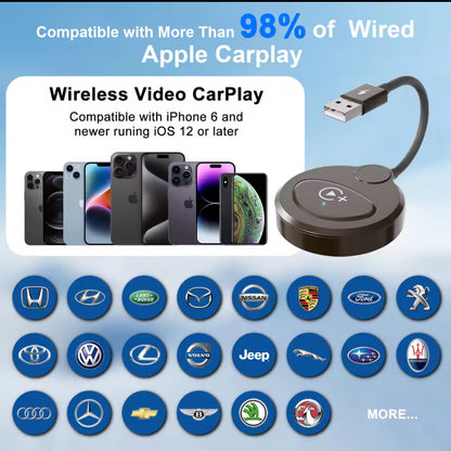 Adaptateur sans fil Carplay avec Youtube/Netflix/Tiktok, USB
