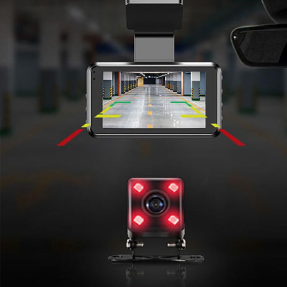 Dashcam Caméra de voiture WiFi 1080P – Double objectif avec écran IPS 3", vision nocturne et mode stationnement 24h