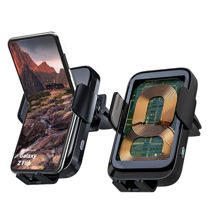 Chargeur de voiture sans fil magnétique – Double bobine, support pour iPhone, Samsung
