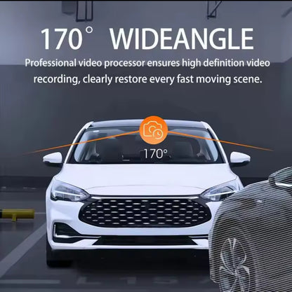 Dashcam Caméra de voiture WiFi 1080P – Double objectif avec écran IPS 3", vision nocturne et mode stationnement 24h