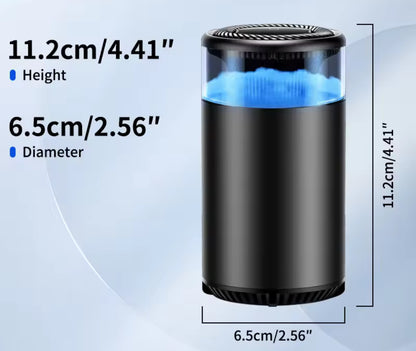Diffuseur d’arôme intelligent – Atomisation ultrasonique + purificateur d’air voiture avec LED