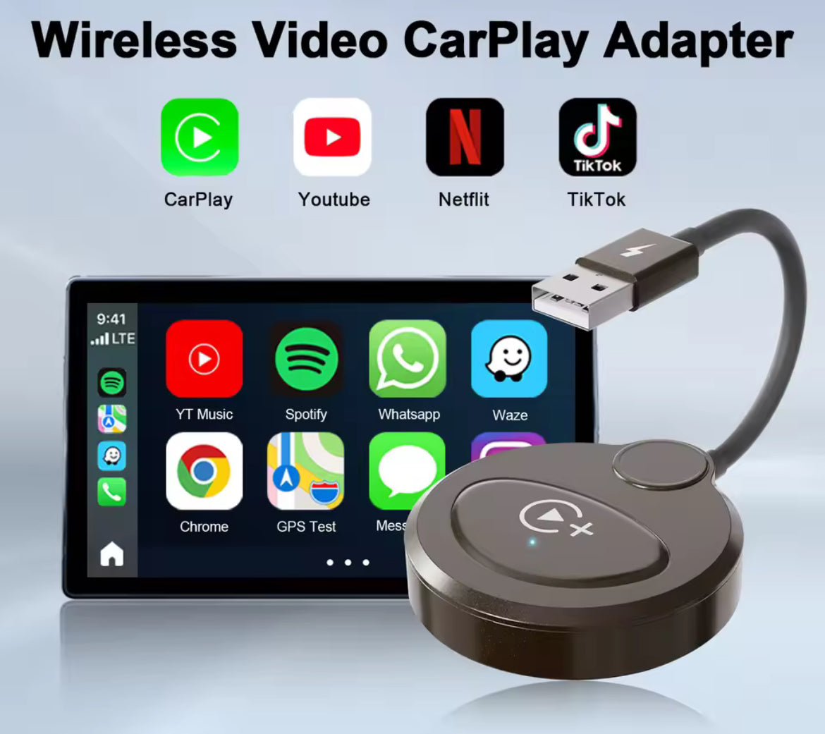 Adaptateur sans fil Carplay avec Youtube/Netflix/Tiktok, USB