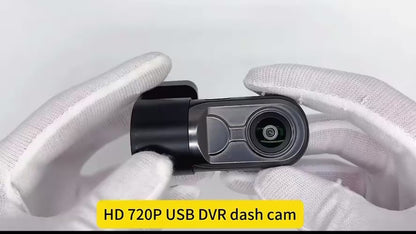 Dashcam Mini HD caméra de tableau de bord. Enregistreur vidéo de voiture avec moniteur de 24h et connectivité USB/WiFi